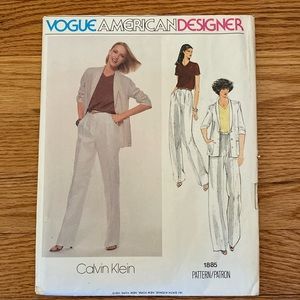 VTG Vogue American Designer Calvin Klein UNCUT Sewing Pattern